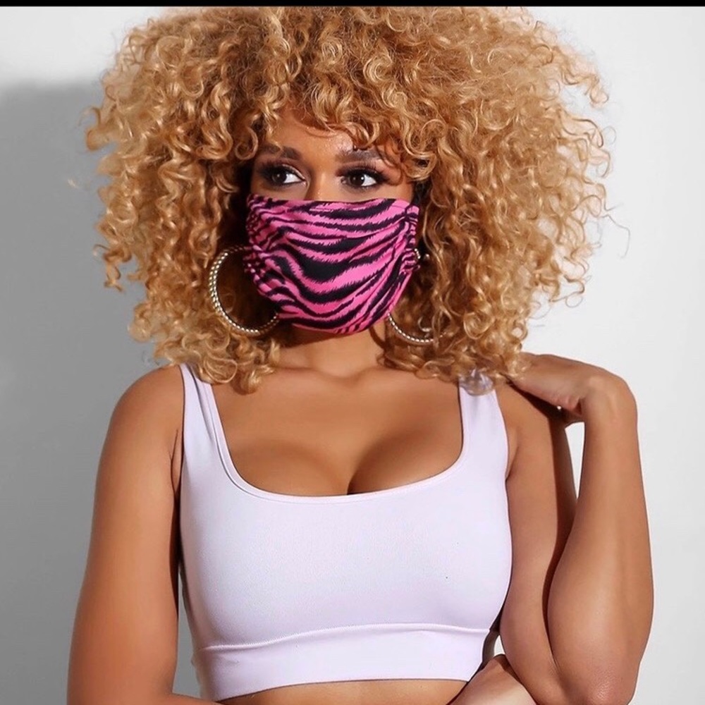 Pink Zebra Face Mask